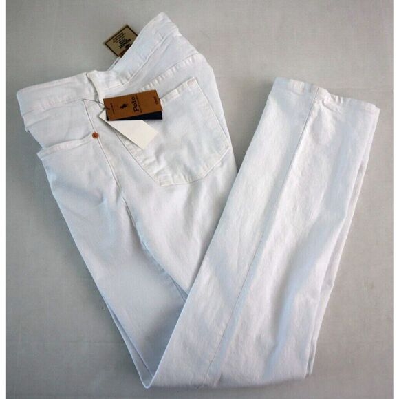 Polo Ralph Lauren Men's Sz 32x32 White Varick Slim Straight Denim Jeans - Picture 7 of 10